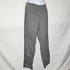 y2k 2000s beaded leg grey straight leg pants